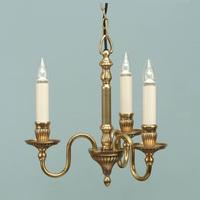 Interiors 1900 ABY133P3 Fitzroy 3 Light Ceiling Pendant Light In Mellow Brass - Fitting Only