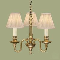 Interiors 1900 63816 Fitzroy 3 Light Ceiling Pendant Light In Mellow Brass With Beige Shades