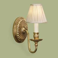 Interiors 1900 63821 Fitzroy 1 Light Wall Light In Mellow Brass With Beige Shade