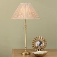 Interiors 1900 63817 Fitzroy 1 Light Table Lamp In Mellow Brass With Beige Shade