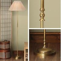 Interiors 1900 63811 Fitzroy 1 Light Floor Lamp In Mellow Brass With Beige Shade