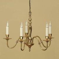 Interiors 1900 ABY1002P5 Asquith 5 Light Ceiling Pendant Light In Brass - Fitting Only