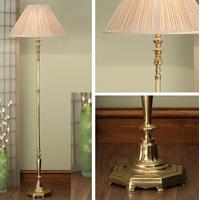 Interiors 1900 63791 Asquith 1 Light Floor Lamp In Brass With Beige Shade