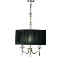 Interiors 1900 63640 Stanford Nickel 3 Light, 1 Arm Ceiling Pendant With 1 Black Shade