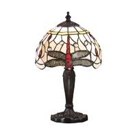 Interiors 1900 64087 Dragonfly Beige Tiffany Intermediate Table Lamp With Shade - Height: 340mm