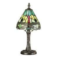 Interiors 1900 64099 Dragonfly Green Tiffany Mini Table Lamp With Shade - Height: 320mm