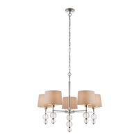 Interiors 1900 70214 Darlaston 5 Light Multi Arm Ceiling Light In Polished Nickel With Marble Shades