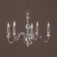Interiors 1900 LX124P5N Polina Nickel 5 Light Ceiling Pendant In Polished Nickel - Fitting Only
