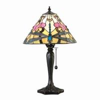 Interiors 1900 63924 Aston Tiffany Small 1 Light Table Lamp In Bronze With Shade