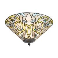 Interiors 1900 70700 Dauphine Tiffany Medium 2 Light Flush Ceiling Light In Bronze