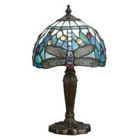 Interiors 1900 64088 Dragonfly Blue Tiffany Intermediate 1 Light Table Lamp With Shade