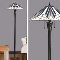 Interiors 1900 63934 Astoria Tiffany 2 Light Floor Light With Shade