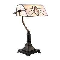 interiors 1900 70909 astoria tiffany 1 light bankers table lamp with s ...