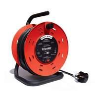 Infapower 4 Socket 13 Amp 25 Metre Reel Red/black (x814)