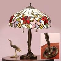 Interiors 1900 64031 Country Border Tiffany Medium 2 Light Table Lamp In Bronze With Shade