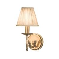 Interiors 1900 63653 Stanford Antique Brass 1 Light Wall Light With Beige Shade In Brass