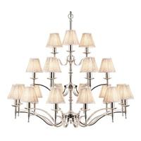 Interiors 1900 63634 Stanford Nickel 21 Light Ceiling Pendant Light With Beige Shades