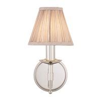 Interiors 1900 63657 Stanford Nickel 1 Light Wall Light In Nickel With Beige Shade