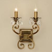 interiors 1900 ul1w2b oksana antique brass twin wall light fitting onl ...