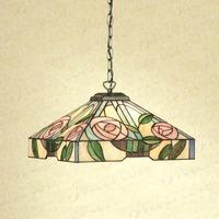 INTERIORS 1900 64385 Willow Tiffany Medium Ceiling Pendant Light With Mackintosh Rose Style