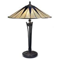 Interiors 1900 64045 Tiffany Dark Star Large Table Lamp With Shade - Height: 560mm