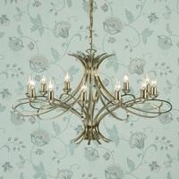 Interiors 1900 CA7P12BB Penn 12 Light Chandelier In Brushed Brass