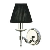 Interiors 1900 63660 Stanford 1 Light Wall Light In Nickel With Black Shade