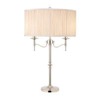 Interiors 1900 63650 Stanford 2 Light Table Lamp In Nickel With Beige Shade