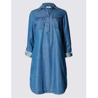 Indigo Collection Denim Tencel 2 Pocket Shirt Dress