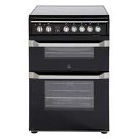 Indesit 60cm Ceramic Double Oven - Black