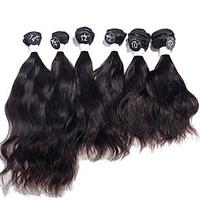 Indian Natural Wave Virgin Hair Extensions Top Grade 6pcs Human Hair Weaves 2x10\