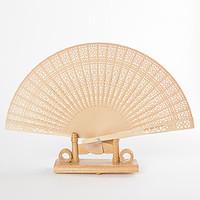 Intricate Openwork Sandalwood Hand Fans (set of 6)