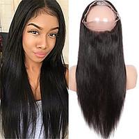 Indian Virgin Human Hair 360 Lace Band Frontal Closures Straight Ear To Ear 360 Lace Frontal Closures With Baby Hair