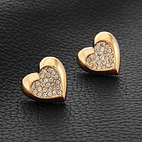 InStyle 18K Chunky Gold Plated Heats Stud Rhinestone Earrings High Quality
