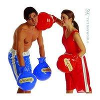 Inflatable Boxing Lace Lycra & Neon Gloves For Fancy Dress Costumes Accessory