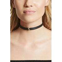 Initial Faux Leather Choker