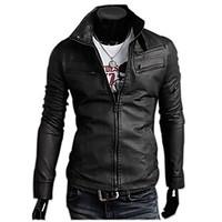 inmur black multi zipper button closure stand collar solid color jacke ...