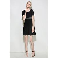 inplus womens daily casual going out swing dresssolid square neck abov ...