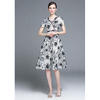 inplus womens daily casual going out swing dressfloral v neck knee len ...