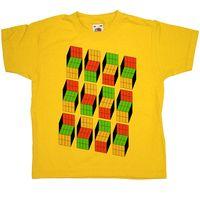 Inspired By Big Bang Theory Kid\'s T Shirt - Sheldon\'s Optical Illusion Cubes
