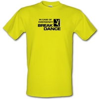 in case of emergency break dance male t shirt