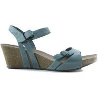 interbios comfortable wedge sandals womens sandals in blue