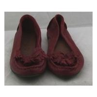 indigo collection size 4 red leather loafers