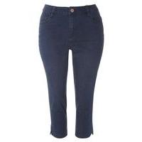 Indigo Denim Cropped Jeans, Denim