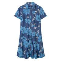 Indigo Island Flower Shirtdress - Lt Indigo