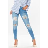 India Blue Denim Ripped Skinny Jeans