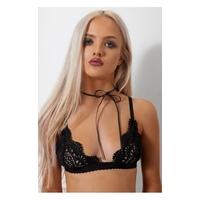 in bloom black scallop edge crochet bra