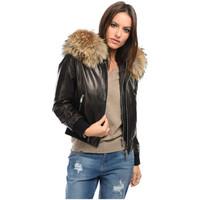 Intuitions Paris Jacket BLOOMY women\'s Leather jacket in black