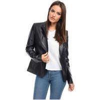 intuitions paris jacket blazelle womens leather jacket in blue