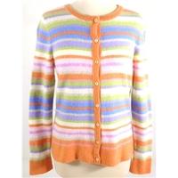 Investments Size 10 High Quality Soft and Luxurious Pure Cashmere Multicoloured Striped Cardigan